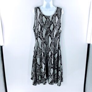 TORRID Sweater Knit Skater Dress Black Snakeskin Print Trapeze Tank Top Sz 2XL